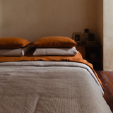 Cocoa Stripes Linen Duvet Cover Set (3 pcs)