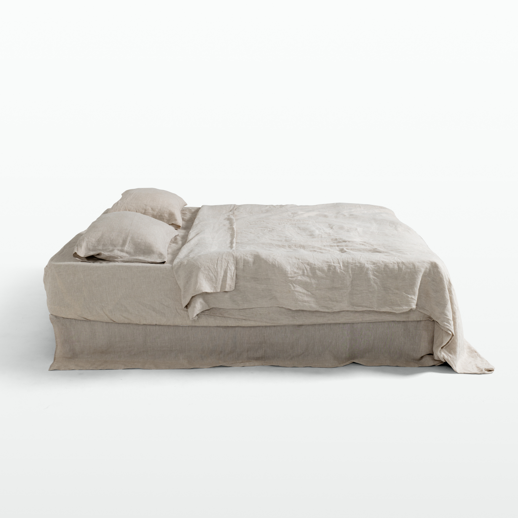 Linen and cotton duvet cover 220 x 240 cm - DOLLAR color Feather -  Bed&Philosophy