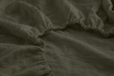 Cedar Green Linen Fitted Sheet