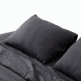 Charcoal Linen Fitted Sheet Set (3 pcs)