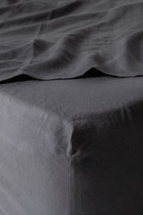 Charcoal Linen Fitted Sheet