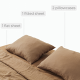 Walnut Linen Sheet Set 4 Pcs