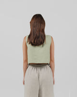 linen vest with ties