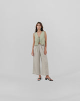 linen vest with ties