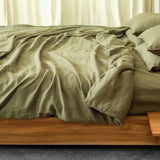 Cedar Green Linen Duvet Cover