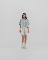 linen crop shirt
