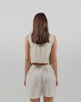linen vest with ties