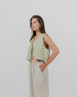 Linen Vest with Ties