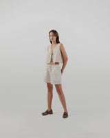 linen vest with ties