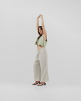 linen vest with ties