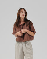 linen crop shirt