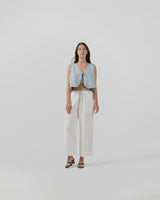 linen vest with ties