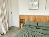 Cedar Green Linen Fitted Sheet