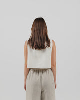 linen vest with ties