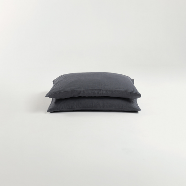 Charcoal Linen Pillowcases