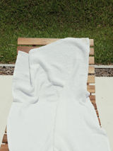 White Linen Waffle Bath Towel Set (2 pcs)