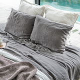 Charcoal Linen Pillowcases Set