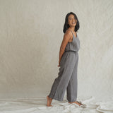 Charcoal Stonewashed Linen Long Pants