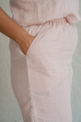 Fawn Stonewashed Linen Long Pants