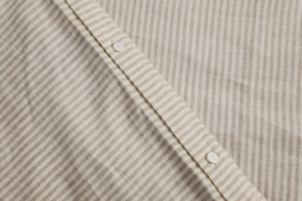 Pinstripe Linen Duvet Cover Set (3 pcs)