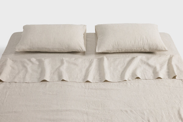 Pinstripe Linen Sheet Set (4 pcs)