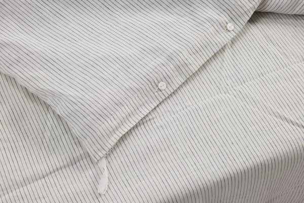 Pencilstripe Linen Duvet Cover Set (3 pcs)