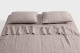 Cocoa Stripes Linen Flat Sheet