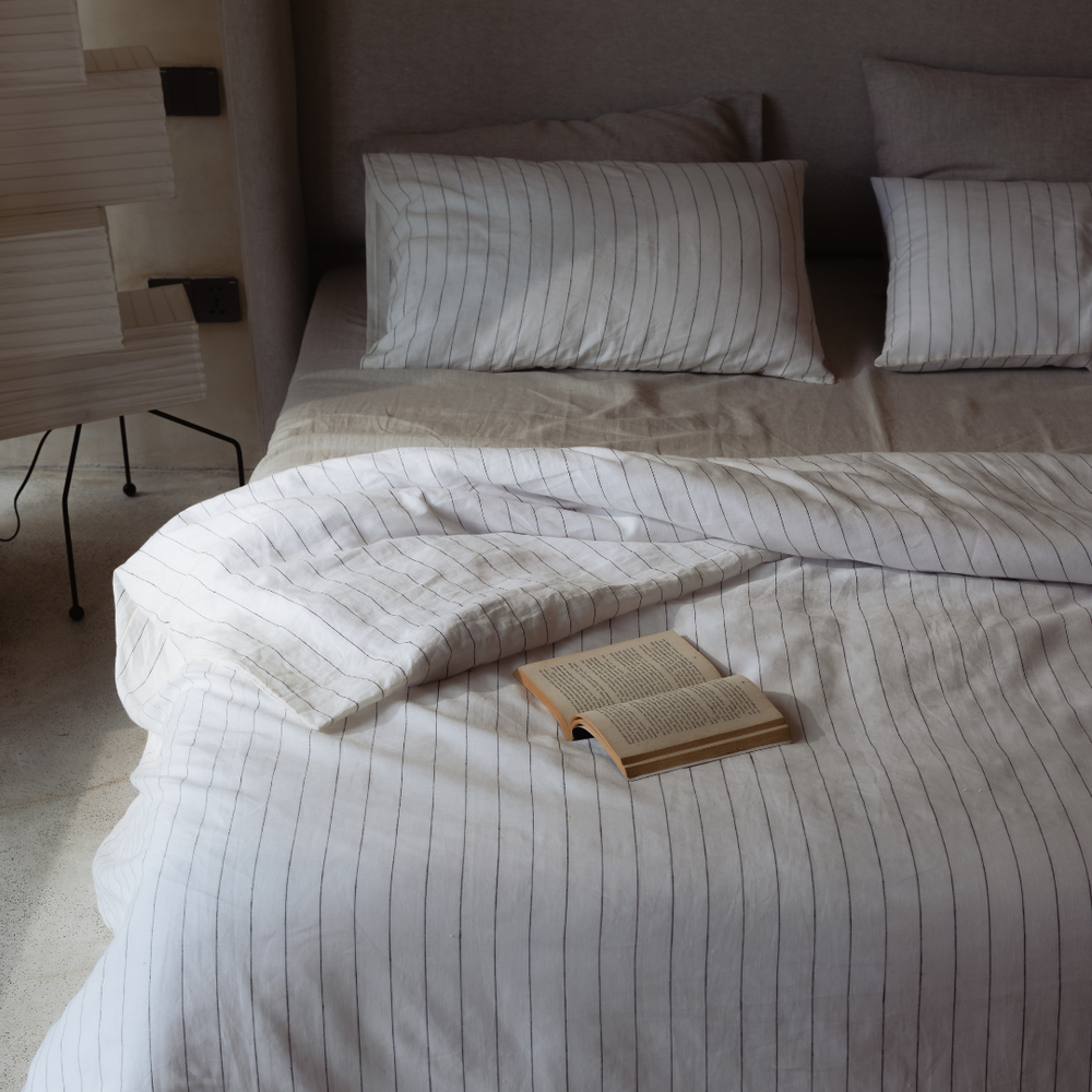 Jetstripes Linen Duvet Cover Set (3 pcs)