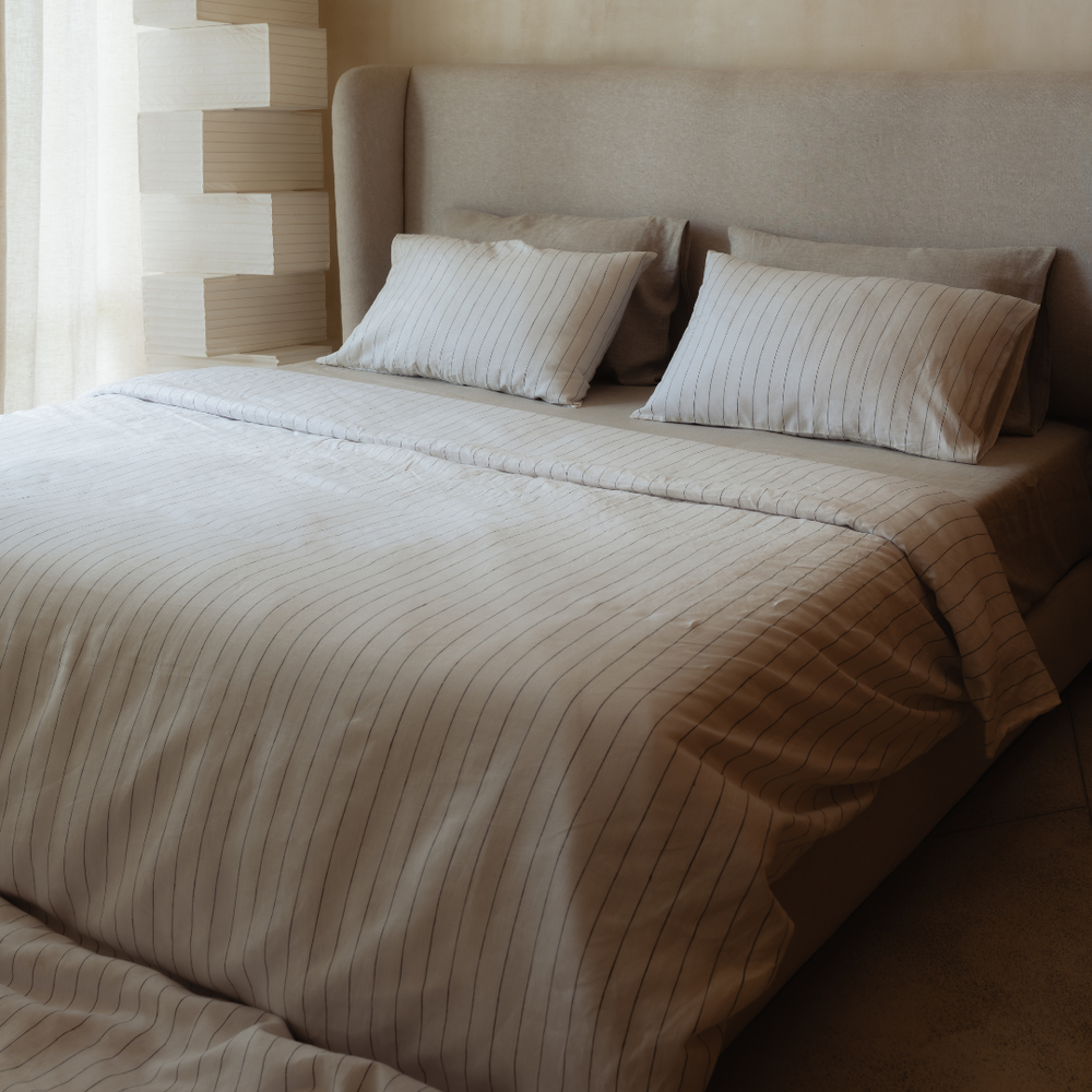 Jetstripes Linen Fitted Sheet