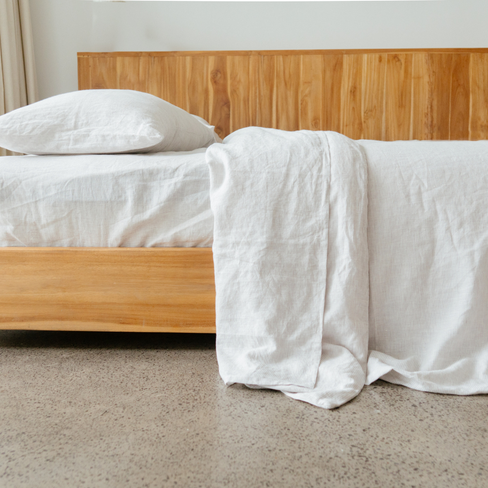 Pinstripe Linen Duvet Cover