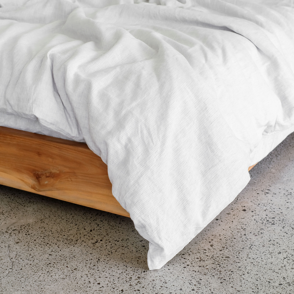Pinstripe Linen Duvet Cover