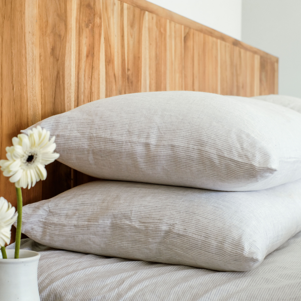 Pinstripe Linen Pillowcases Set (2 pcs)