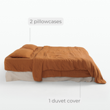 Cinnamon Linen Duvet Cover Set (3 pcs)