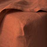 Clay Linen Fitted Sheet