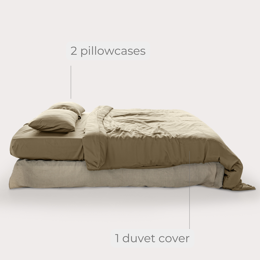 Cream Eucalyptus Duvet Cover Set (3 pcs)