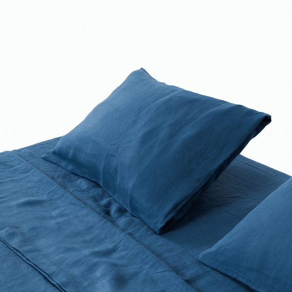 Indigo Linen Sheet Set (4 pcs)