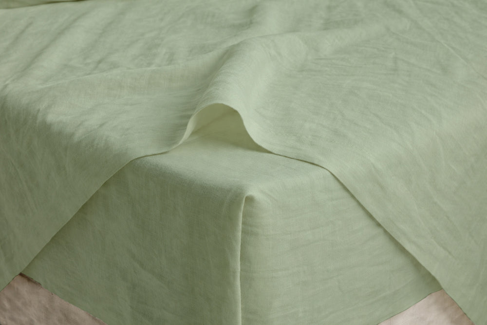 Sage Linen Fitted Sheet Set (3 pcs)