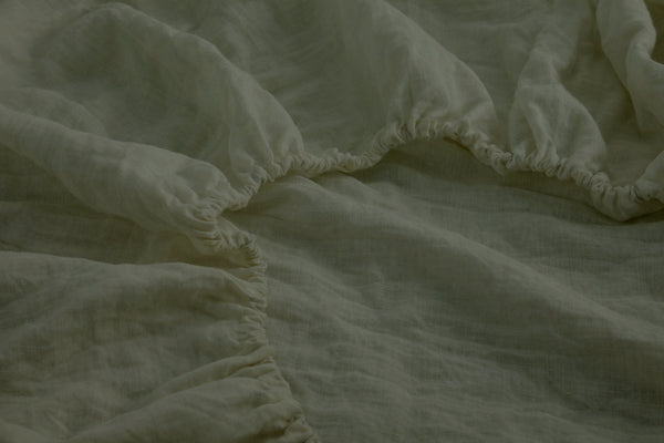 Cedar Green Linen Fitted Sheet Set (3 pcs)