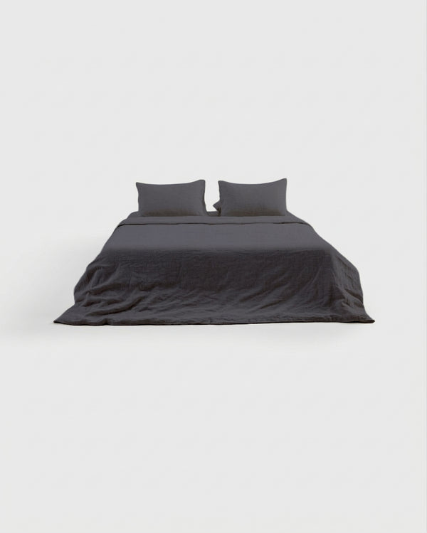 Charcoal Linen Bedding Set (4 pcs)