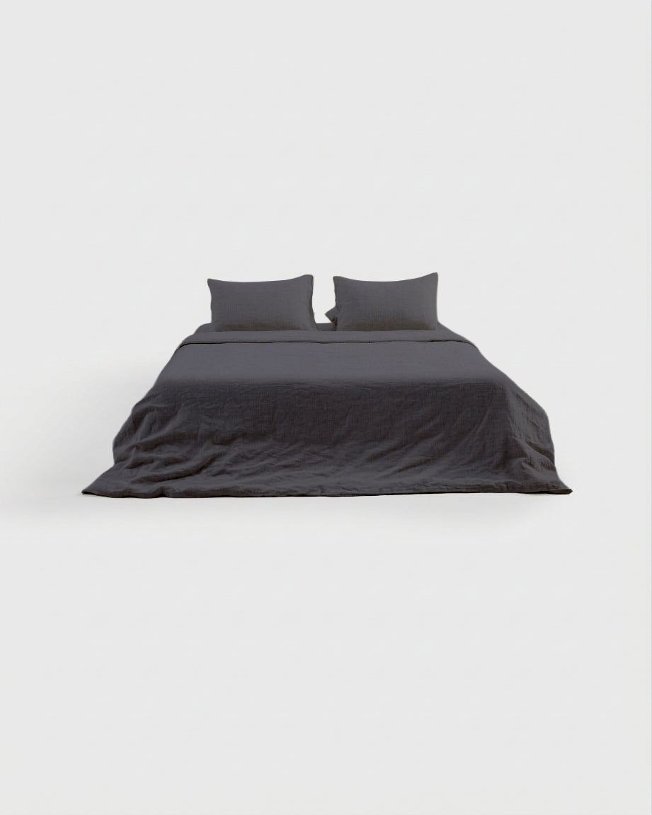 Charcoal Linen Duvet Cover