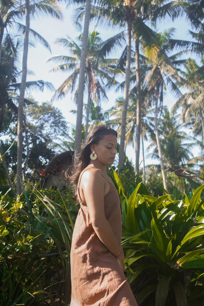 linen V dress