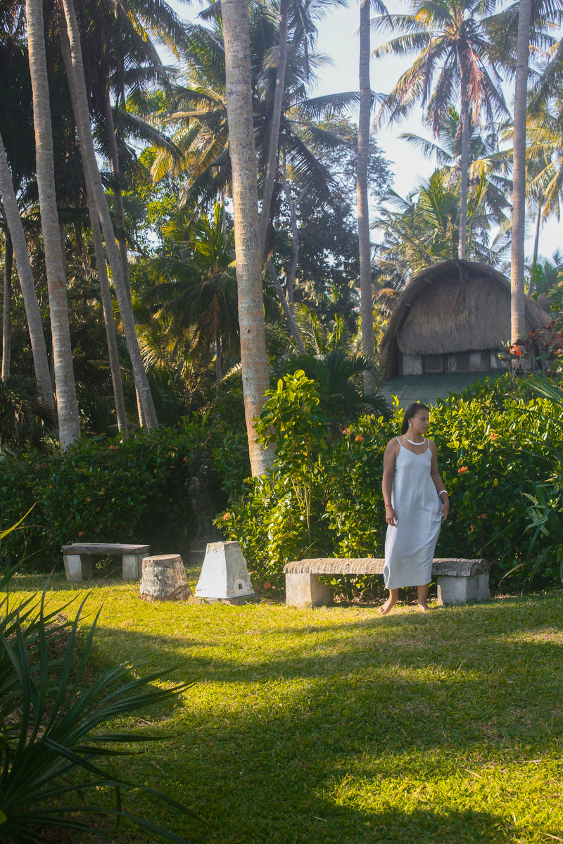 linen V dress
