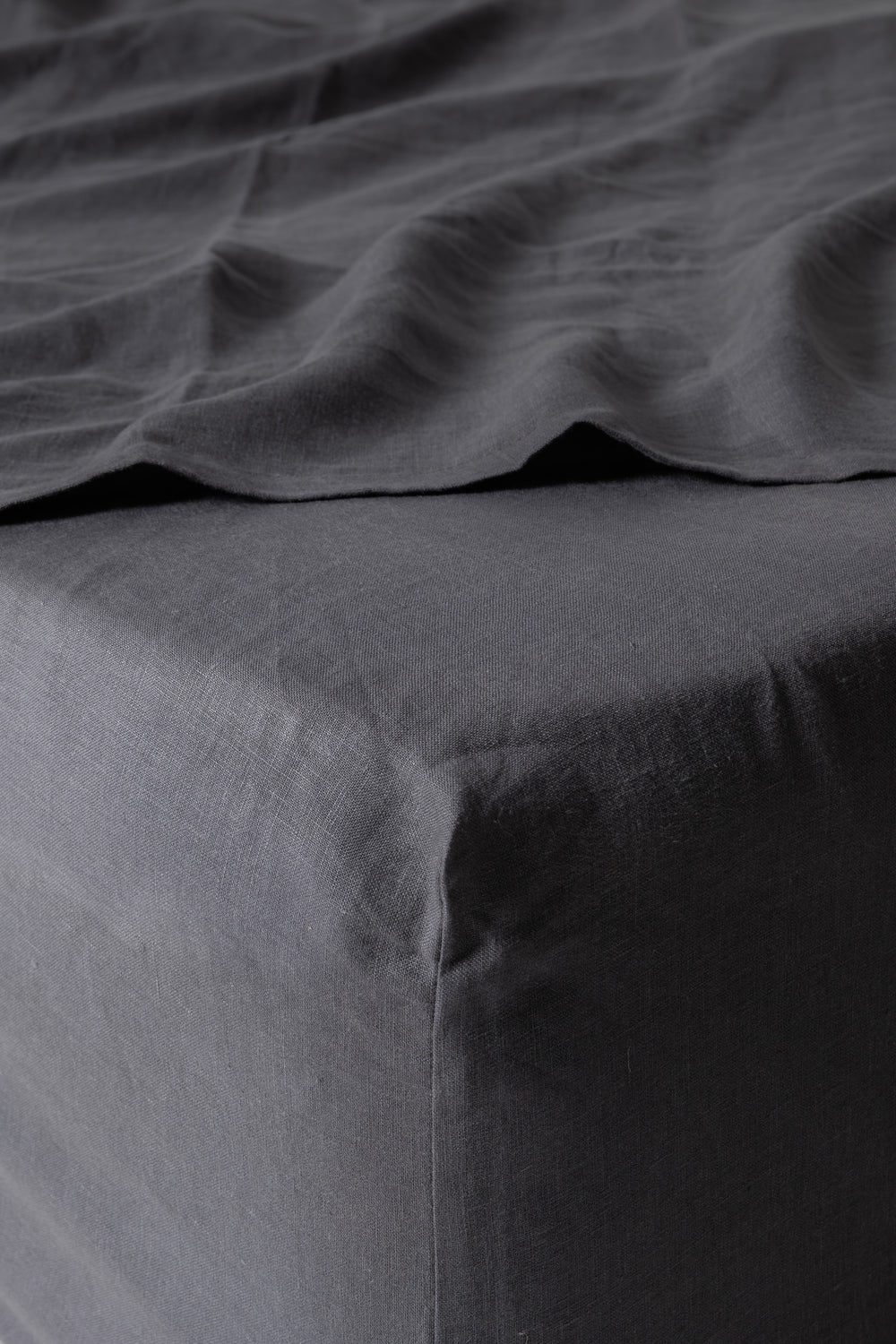 Charcoal Linen Fitted Sheet