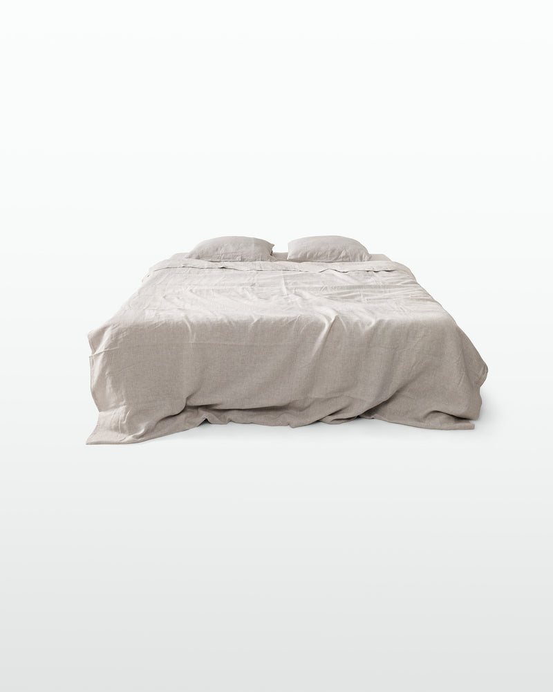 Pinstripe Linen Fitted Sheet Set (3 pcs)