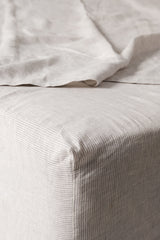 Pinstripe Linen Fitted Sheet Set (3 pcs)