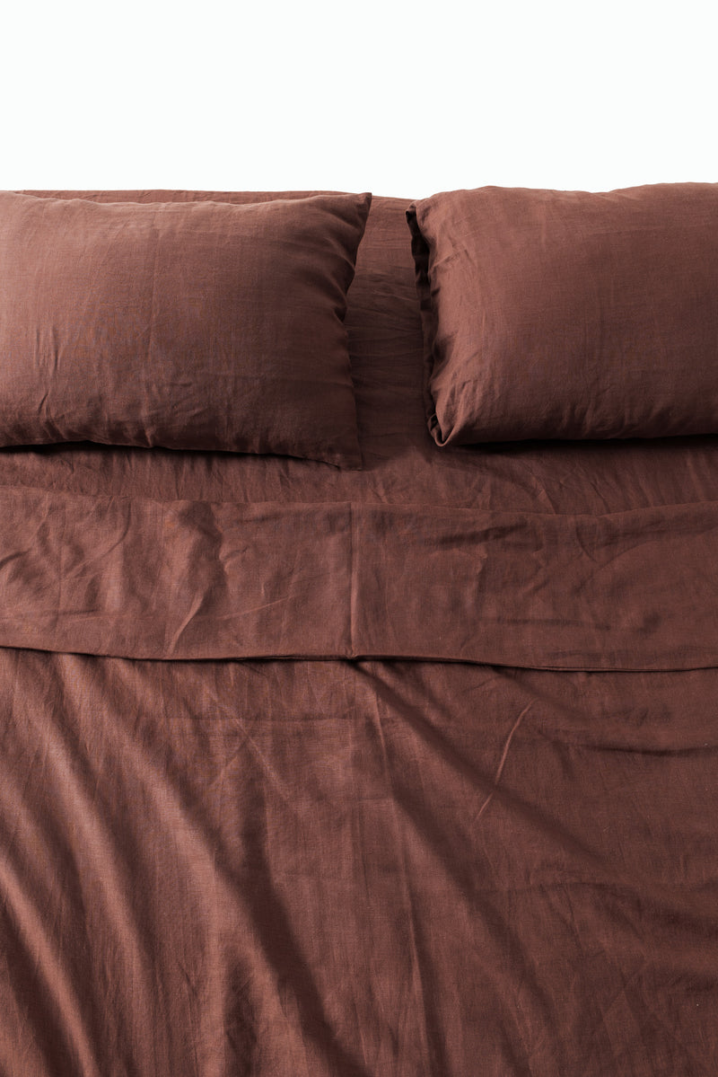 Wood Linen Bedding Set (4 pcs)