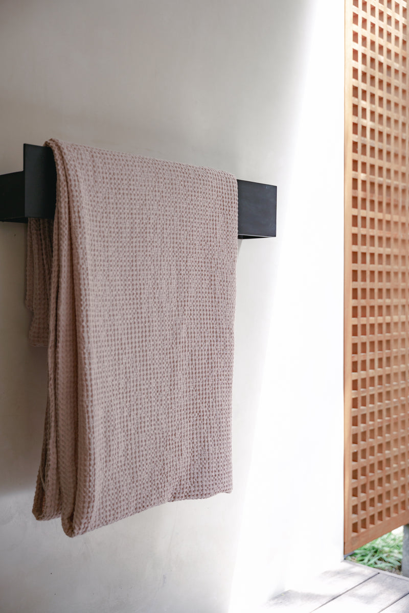 Waffle Linen Bath Towel Set - 2pcs (180x100cm)