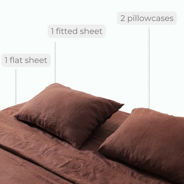 Wood Linen Sheet Set (4 pcs)