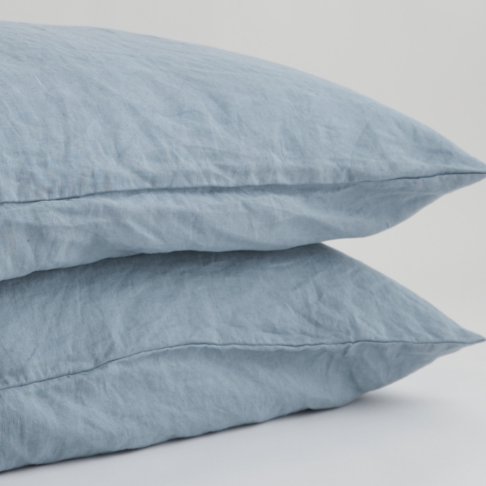 Aqua Linen Pillowcases Set (2 pcs)