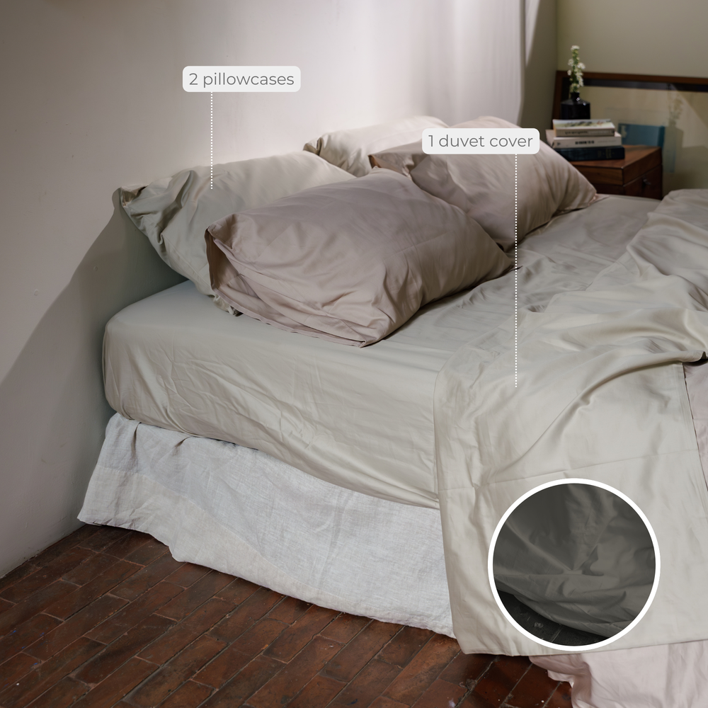 Ash Organic Cotton Duvet Cover Set (3 pcs)
